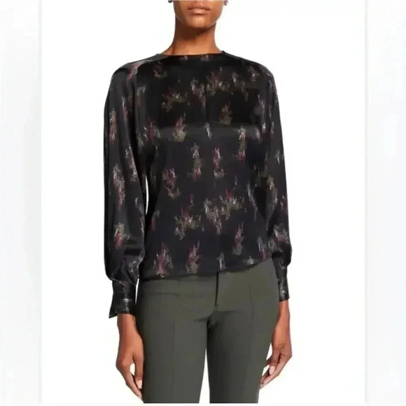 Vince Wisteria Popover Silk Blouse Size XXS - Picture 1 of 5